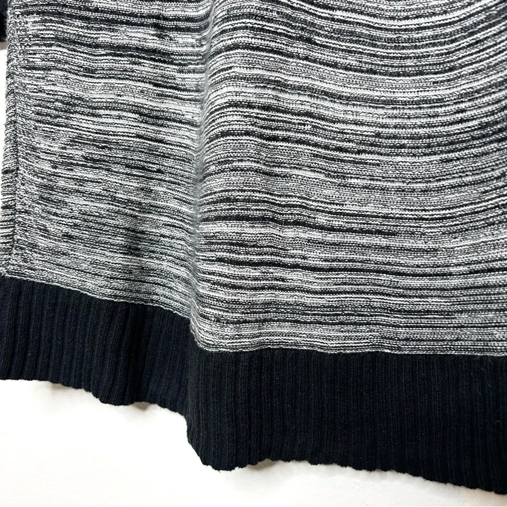 Lilla P‎ Cotton Cashmere Blend Grey Knit Stripe V Neck Sweater Dress Small S
